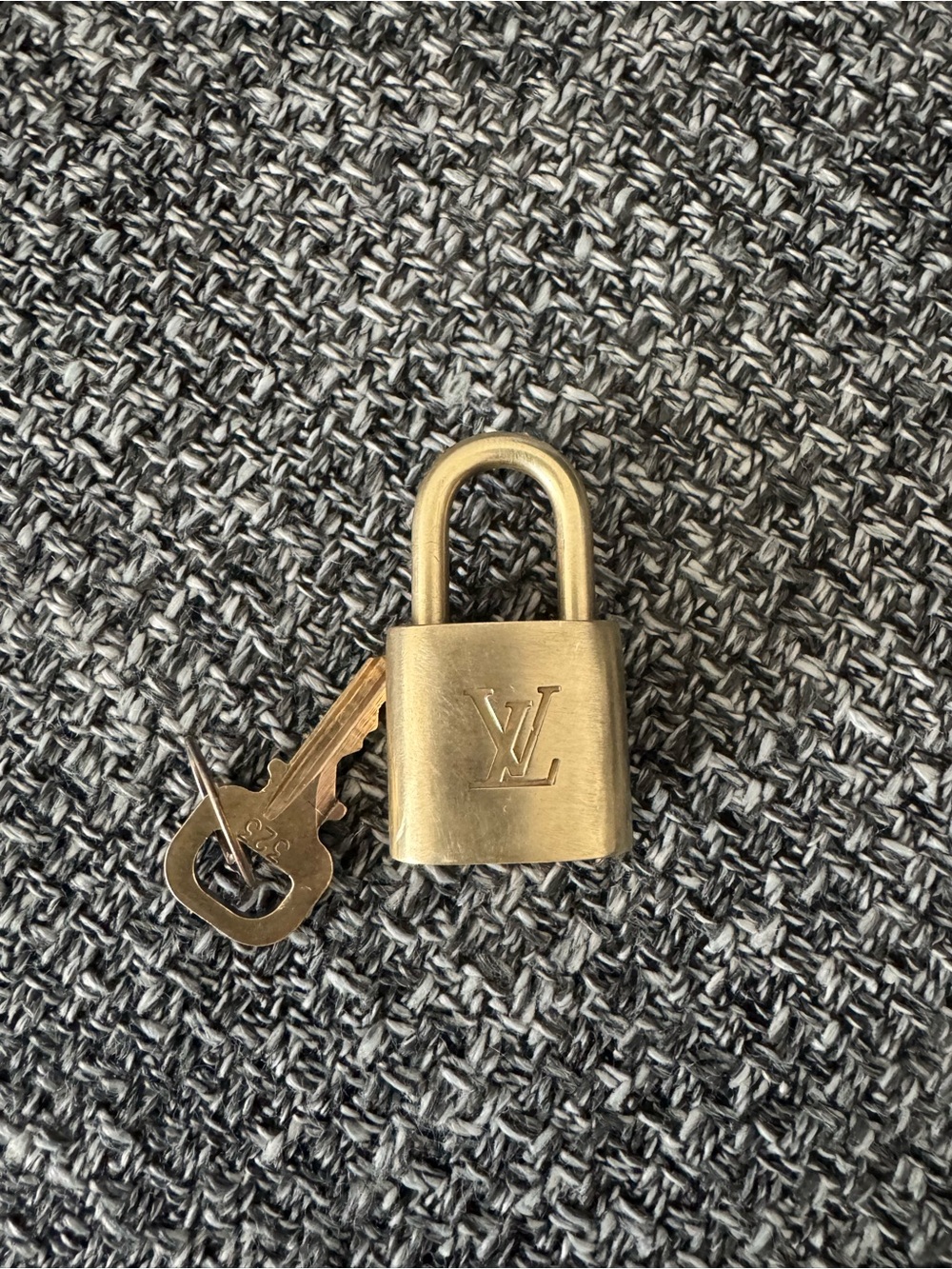 Louis Vuitton Brushed Gold-tone Padlock with Key